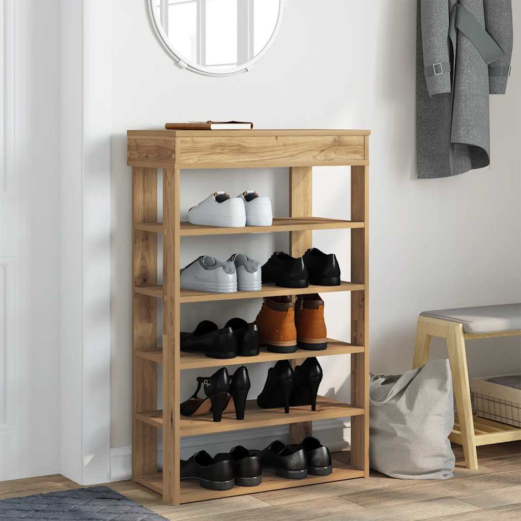 Vidaxl Shoe Rack 60x30x98 cm Behandlet trehistet eikfarge