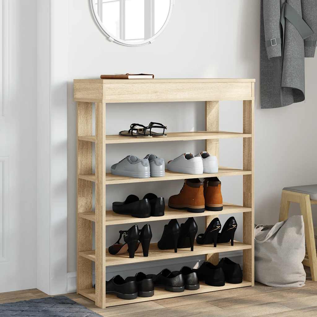 Vidaxl Shoe Rack 80x30x98 cm bearbetad trä sonoma ek färgad