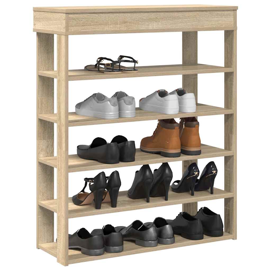 Vidaxl Shoe Rack 80x30x98 cm bearbetad trä sonoma ek färgad