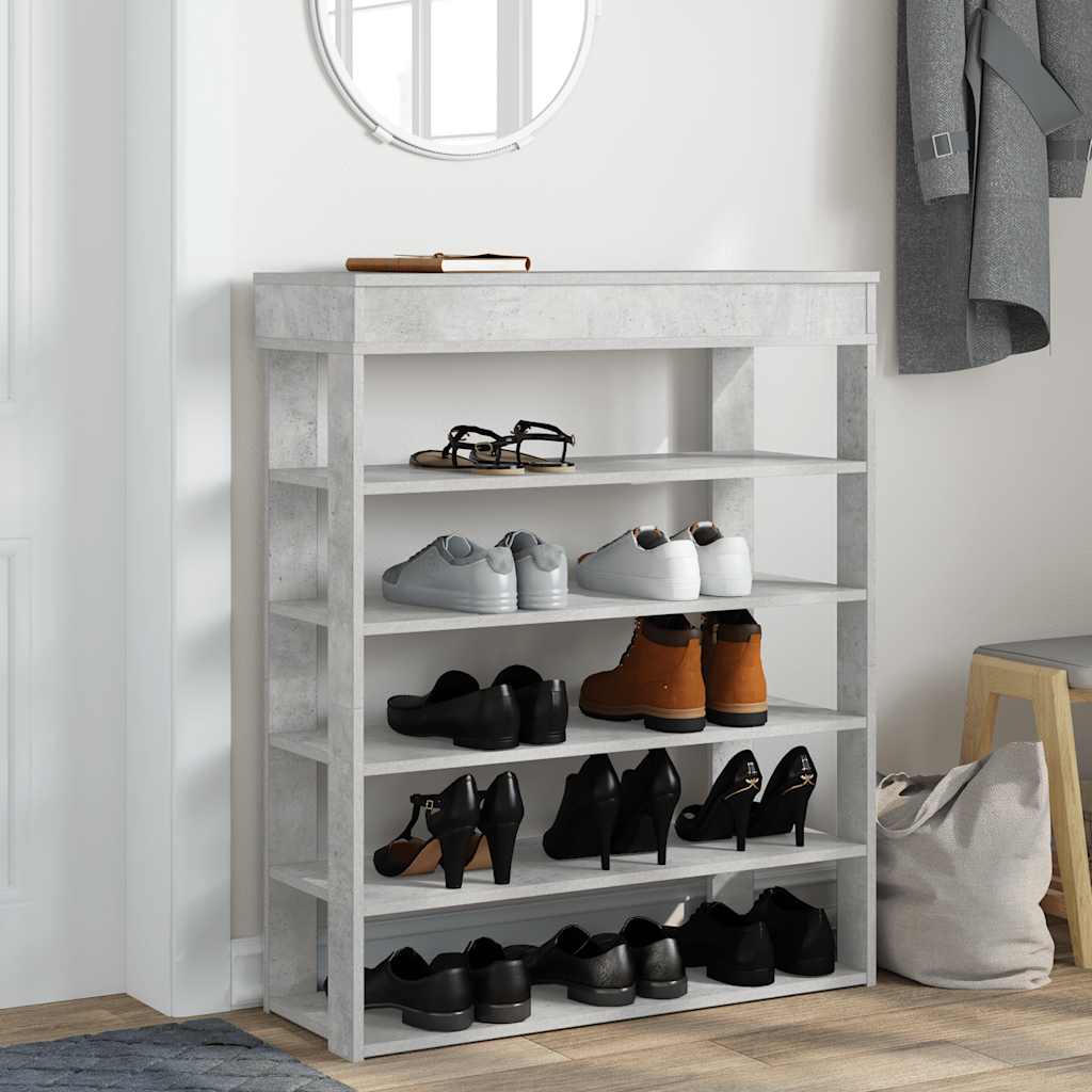 Vidaxx Schuhregal 80x30x98 cm Holzwerkstoff Betongrau