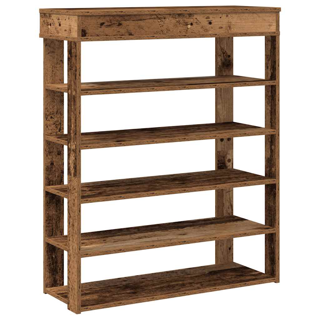 Vidaxl Shoe Rack 80x30x98 cm Madera procesada de madera vieja