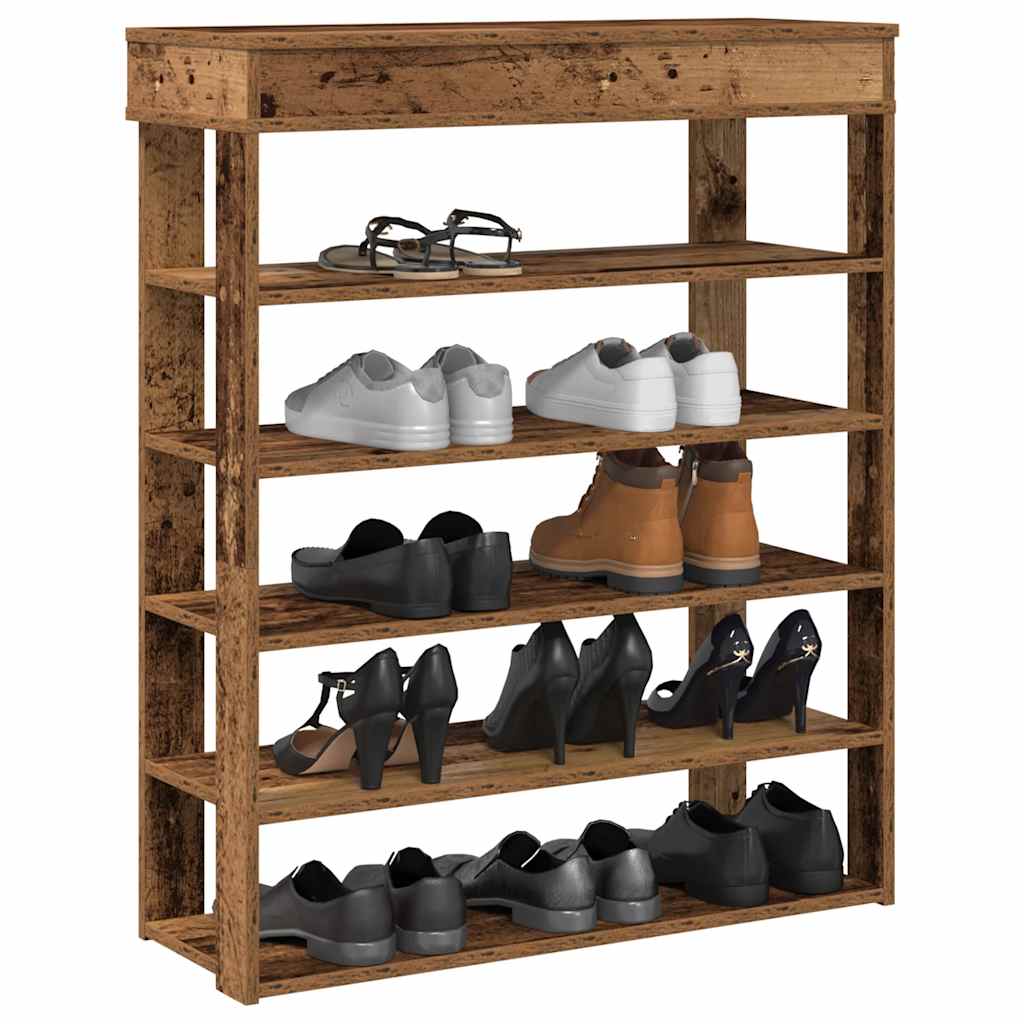 Vidaxl Shoe Rack 80x30x98 cm Madera procesada de madera vieja