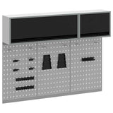 Vidaxl gereedschapskast set met plank 5 pcs zwart gepoedercoat staal