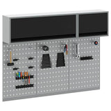 Vidaxl gereedschapskast set met plank 5 pcs zwart gepoedercoat staal