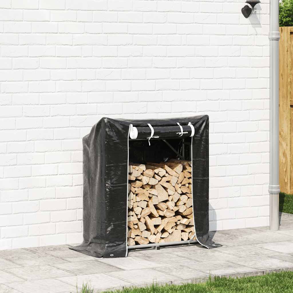 Vidaxx Kaminholzregal mit Regenschutz 100,5x40,5x110,5 cm Stahl