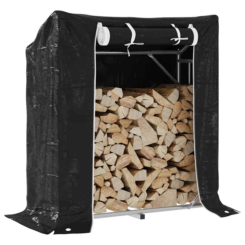 Vidaxx Kaminholzregal mit Regenschutz 100,5x40,5x110,5 cm Stahl