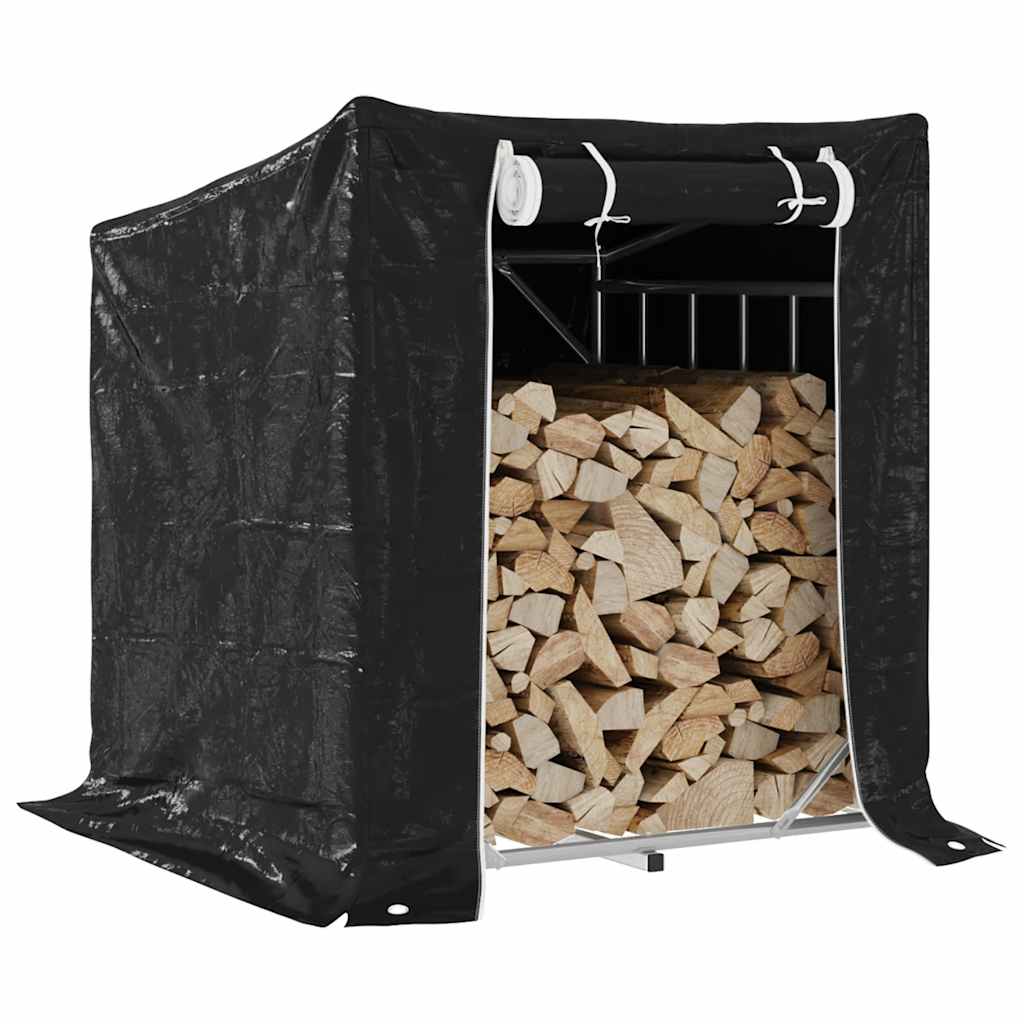 Vidaxx Kaminholzregal mit Regenschutz 100,5x80,5x110,5 cm Stahl