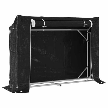Vidaxx Kaminholzregal mit Regenschutz 151x40,5x110,5 cm Stahl