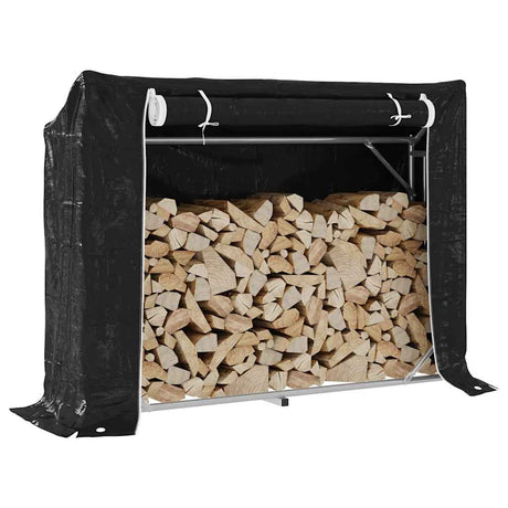 Vidaxx Kaminholzregal mit Regenschutz 151x40,5x110,5 cm Stahl