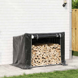 Vidaxx Kaminholzregal mit Regenschutz 150,5x100,5x110,5 cm Stahl