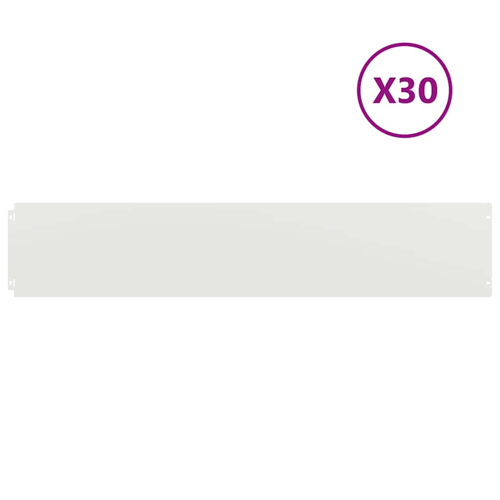 Vidaxl gazonranden 30 st 20x103 cm koudgewalst staal wit