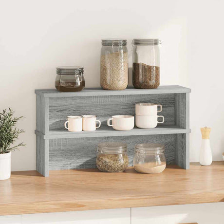 Vidaxl keukenrekken stapelbaar 2 st 50x15x16 cm grijs sonoma eiken