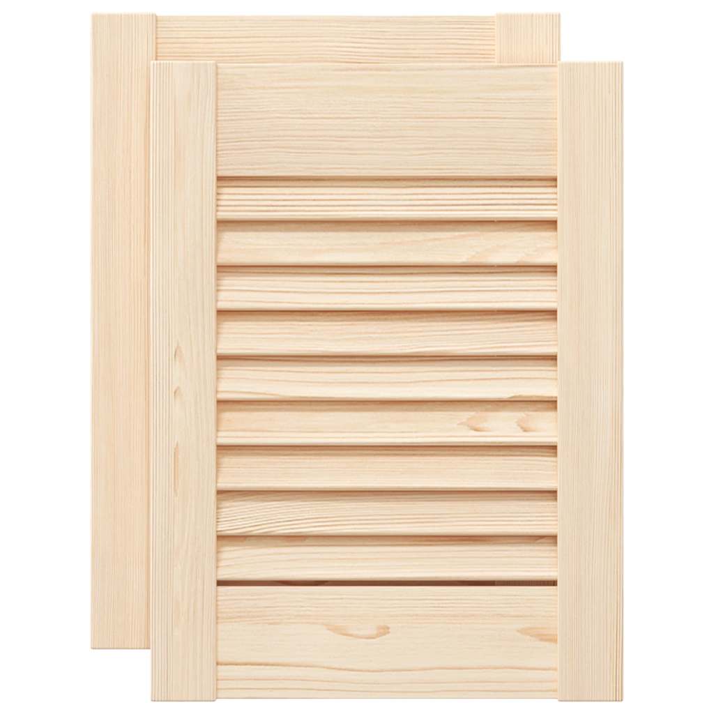 Vidaxl kastdeuren met lamellen 2 st 39,5x29,5 cm massief grenenhout