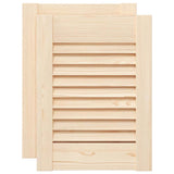 Vidaxl kastdeuren met lamellen 2 st 39,5x29,5 cm massief grenenhout