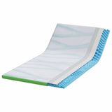 Vidaxl matrastopper wit en groen 90 x 200 cm jacquard stof