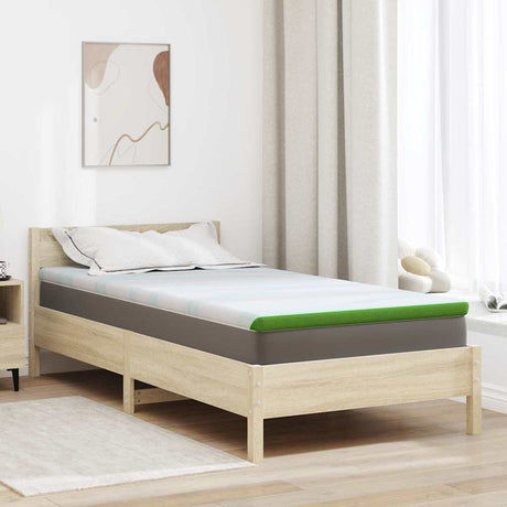 Vidaxl matrastopper wit en groen 100 x 200 cm jacquard stof