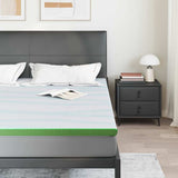 Vidaxl matrastopper wit en groen 200 x 200 cm jacquard stof