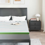 Vidaxl matrastopper wit en groen 140 x 200 cm jacquard stof