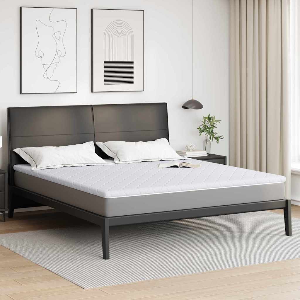 Vidaxl kokos topper wit 180 x 200 cm jacquard stof