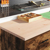 Vidaxl garagekast 60x51x85 cm massief grenenhout gerookt eiken