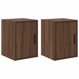 Vidaxl garagewandkasten 2 st spaanplaat bruin eiken