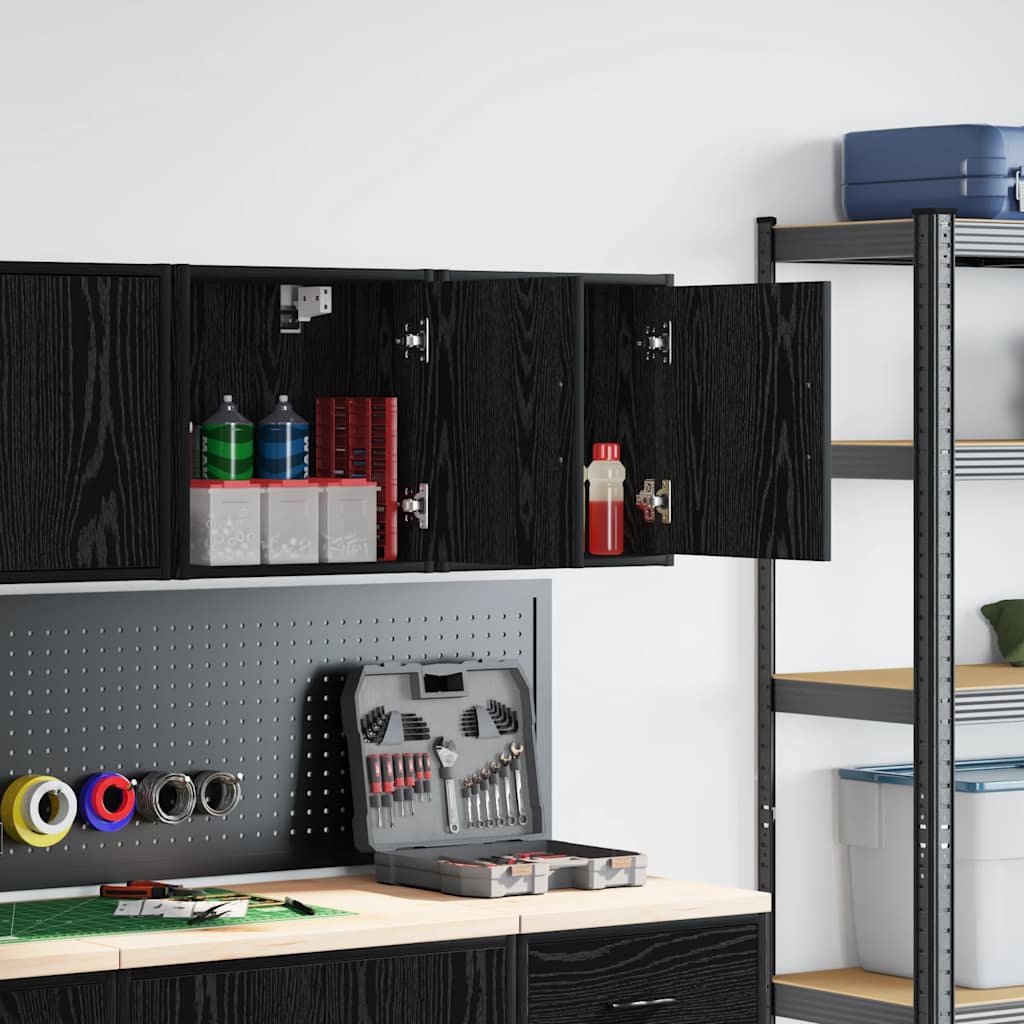 Vidaxl garagewandkasten 2 st spaanplaat zwart