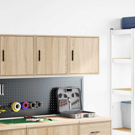 Vidaxl garagewandkasten 2 st spaanplaat sonoma eikenkleurig