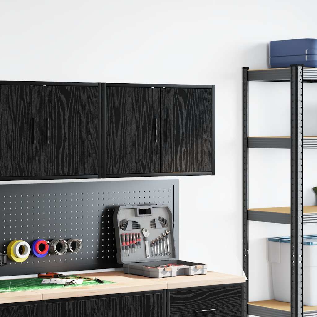 Vidaxl garagewandkast spaanplaat zwart