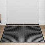 Vidaxl deurmat 90x150 cm gestreept 90x150 cm zwart en grijs