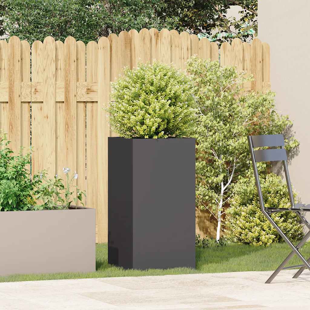 Vidaxl plantenbak 40x40x80 cm koudgewalst staal zwart