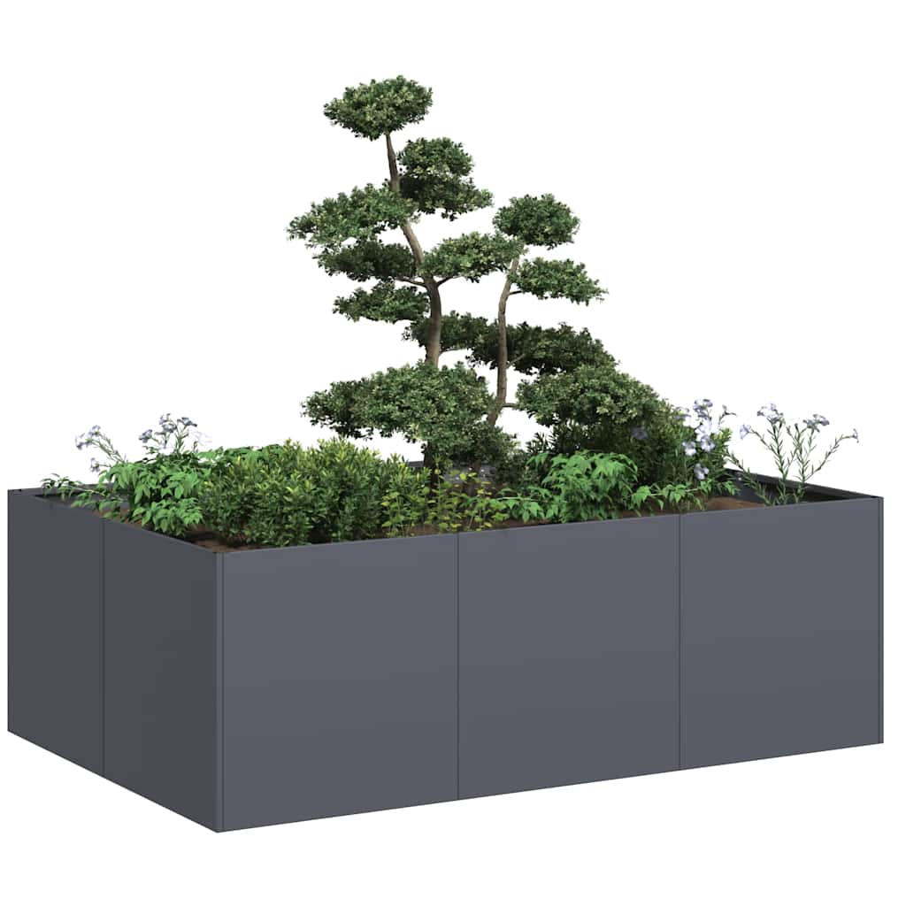 Vidaxl plantenbak 120x80x40 cm staal antracietkleurig