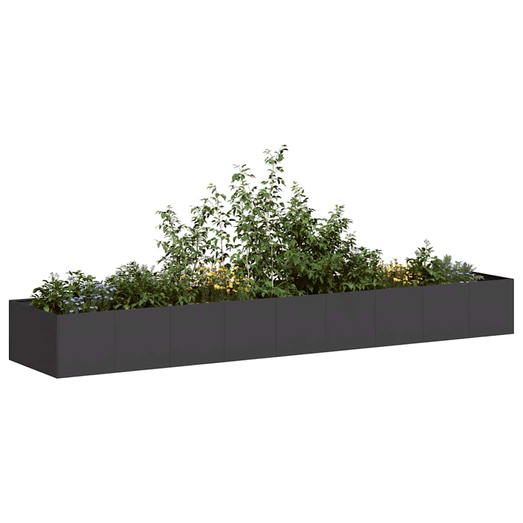 Vidaxl plantenbak 360x80x40 cm staal zwart