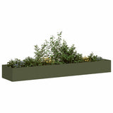 Vidaxl plantenbak 360x80x40 cm staal olijfgroen