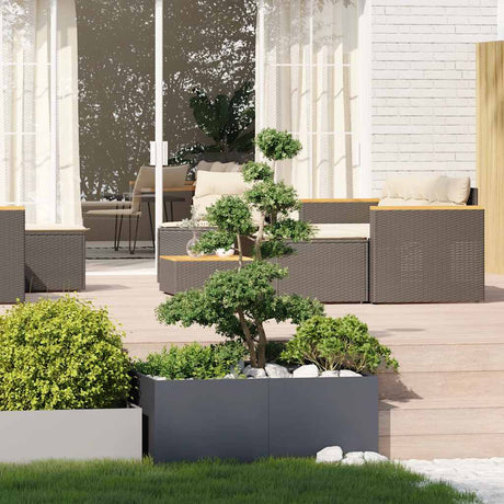 Vidaxl plantenbak 100x100x40 cm staal antracietkleurig
