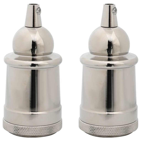 Vidaxl lamphouders 2 st nikkel satijn e27