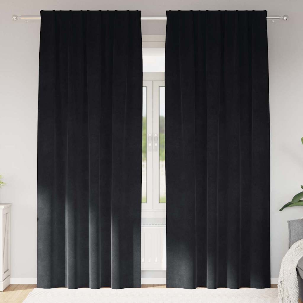 Vidaxl verduisterende gordijnen 2 pcs zwart 140 x 225 cm fluweel