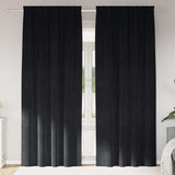 Vidaxl verduisterende gordijnen 2 pcs zwart 140 x 225 cm fluweel