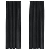 Vidaxl verduisterende gordijnen 2 pcs zwart 140 x 225 cm fluweel