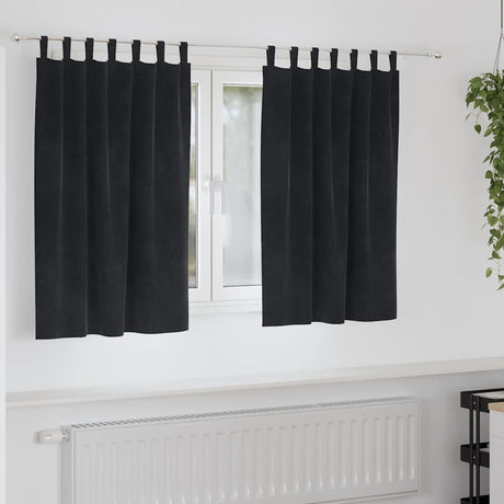 Vidaxl verduisterende gordijnen 2 pcs zwart 140 x 140 cm fluweel