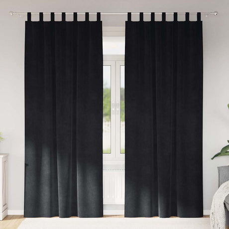 Vidaxl verduisterende gordijnen 2 pcs zwart 140 x 260 cm fluweel