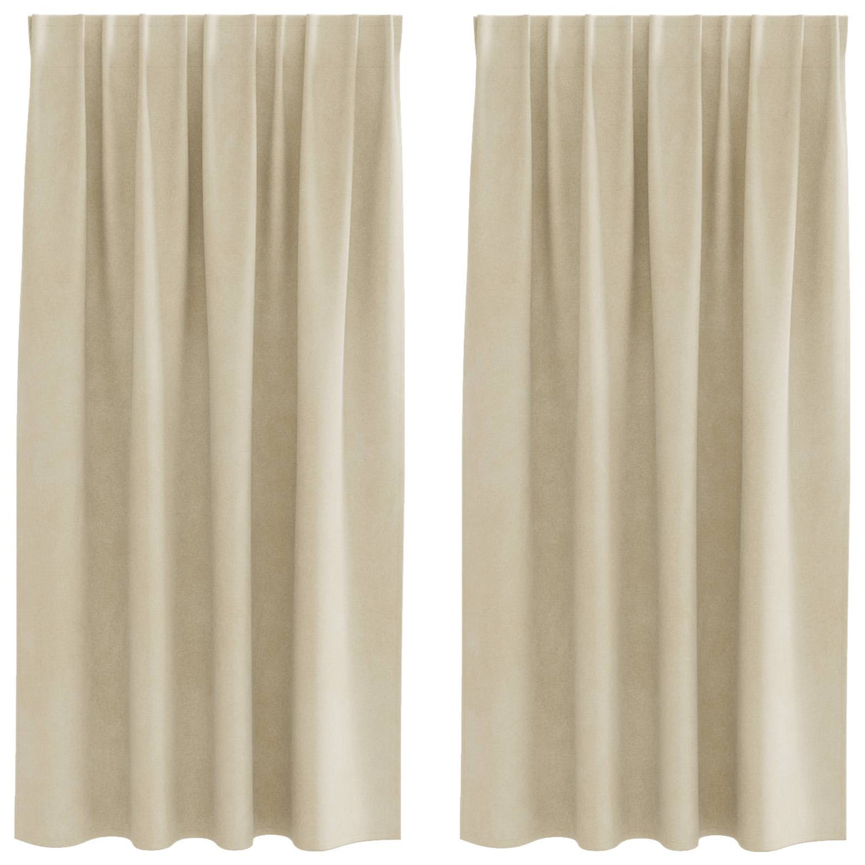 Vidaxl verduisterende gordijnen 2 pcs crème 140 x 175 cm fluweel