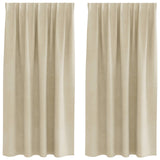 Vidaxl verduisterende gordijnen 2 pcs crème 140 x 175 cm fluweel