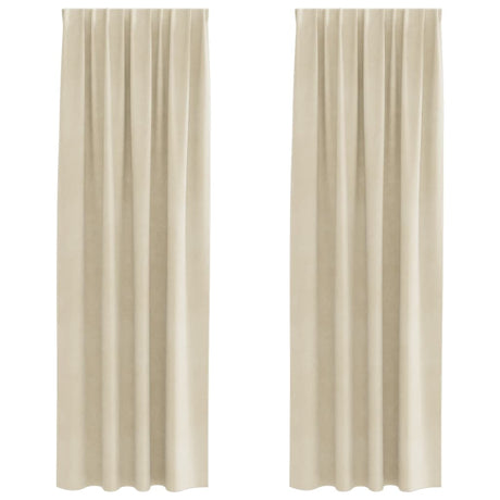 Vidaxl verduisterende gordijnen 2 pcs crème 140 x 225 cm fluweel