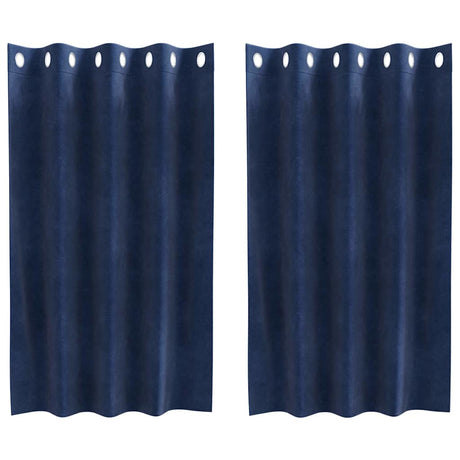 Vidaxl verduisterende gordijnen 2 pcs donkerblauw 140 x 140 cm fluweel
