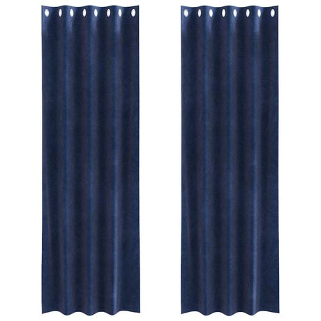 Vidaxl verduisterende gordijnen 2 pcs donkerblauw 140 x 245 cm fluweel
