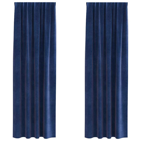 Vidaxl verduisterende gordijnen 2 pcs donkerblauw 140 x 245 cm fluweel