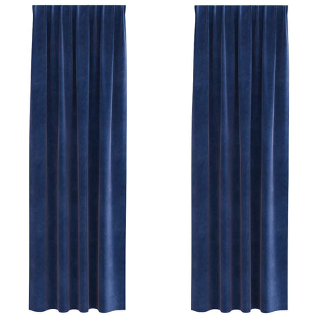 Vidaxl verduisterende gordijnen 2 pcs donkerblauw 140 x 260 cm fluweel