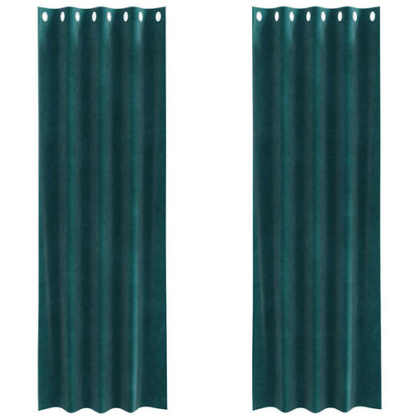 Vidaxl verduisterende gordijnen 2 pcs donkergroen 140 x 260 cm fluweel