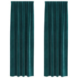 Vidaxl verduisterende gordijnen 2 pcs donkergroen 140 x 260 cm fluweel