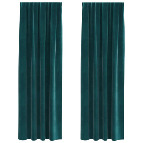 Vidaxl verduisterende gordijnen 2 pcs donkergroen 140 x 260 cm fluweel